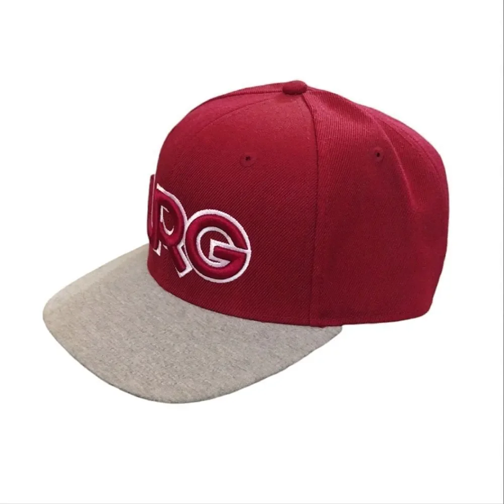 LRG Lifted Research Group Maroon Grey Wool Blend Snapback Hat NWOT